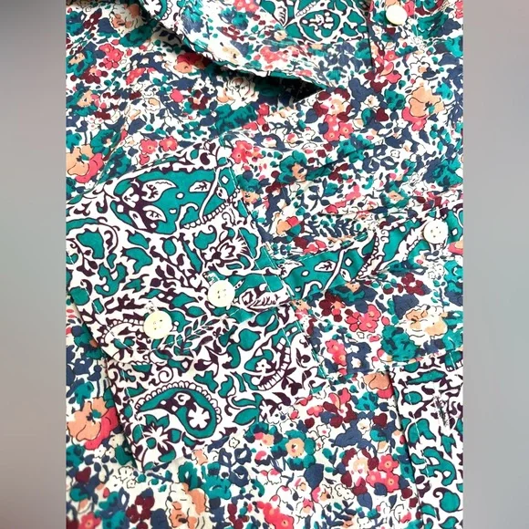 J.Crew Liberty art fabrics shirt. Jade Peony floral print Size 8 - Picture 11 of 13